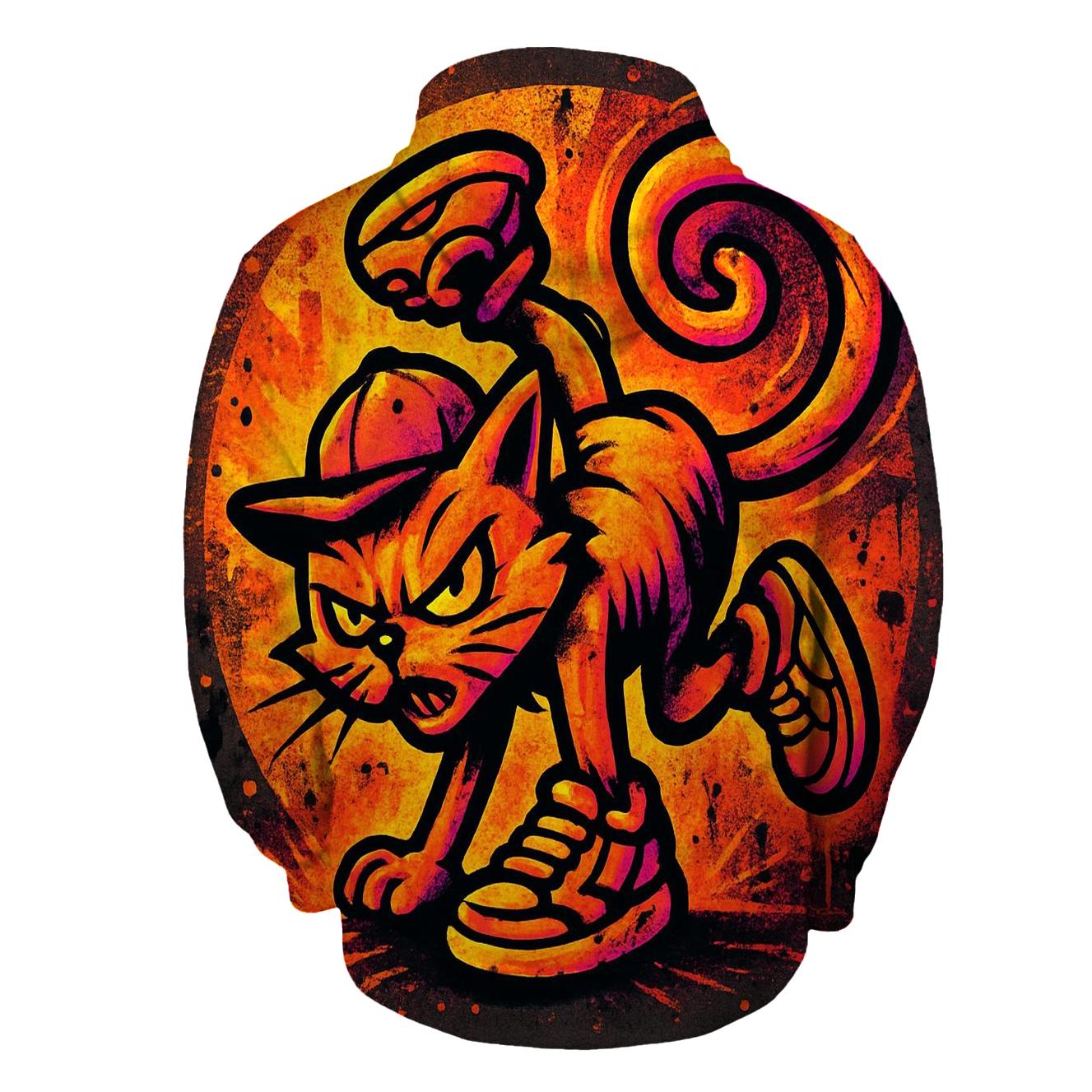 Sunset Graffiti Breakdance Cat hoodie styles