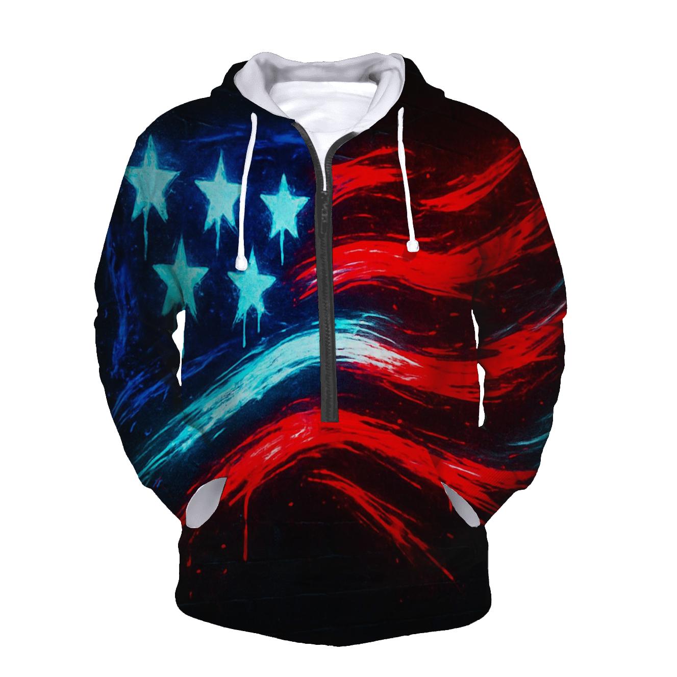 Neon Alley Flag Graffiti Surge premium hoodies