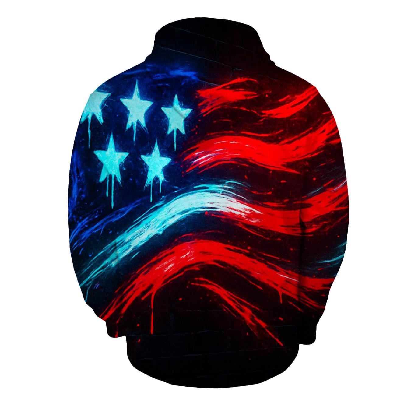 Neon Alley Flag Graffiti Surge premium hoodies