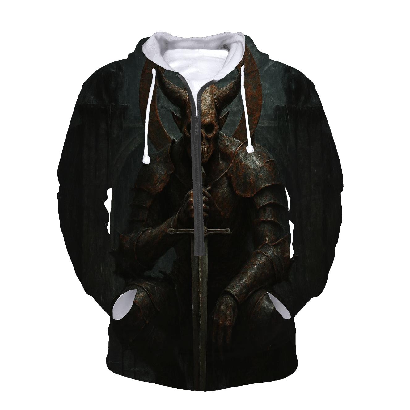 Demon Knight Of The Rusted Halo printed hoodies