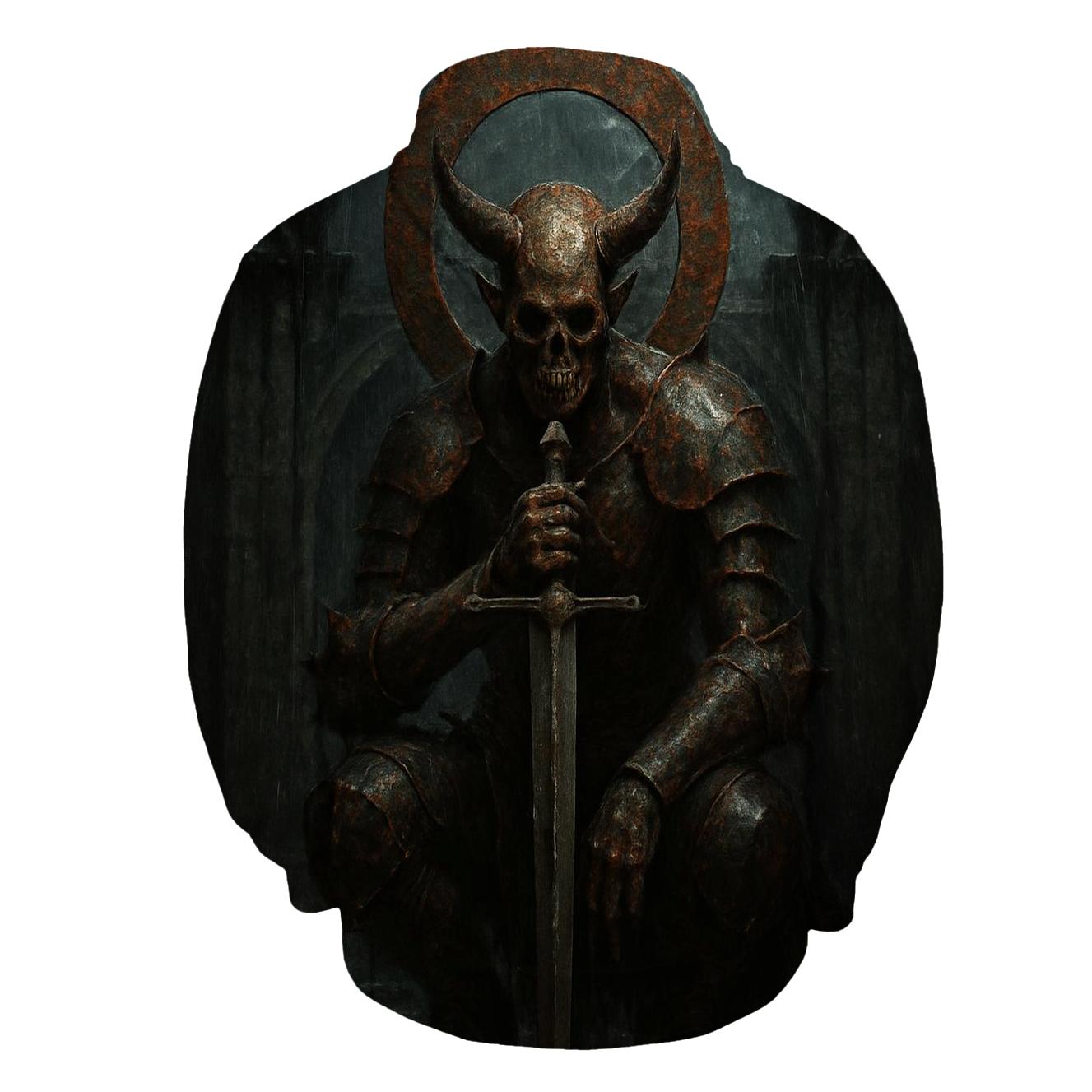 Demon Knight Of The Rusted Halo printed hoodies