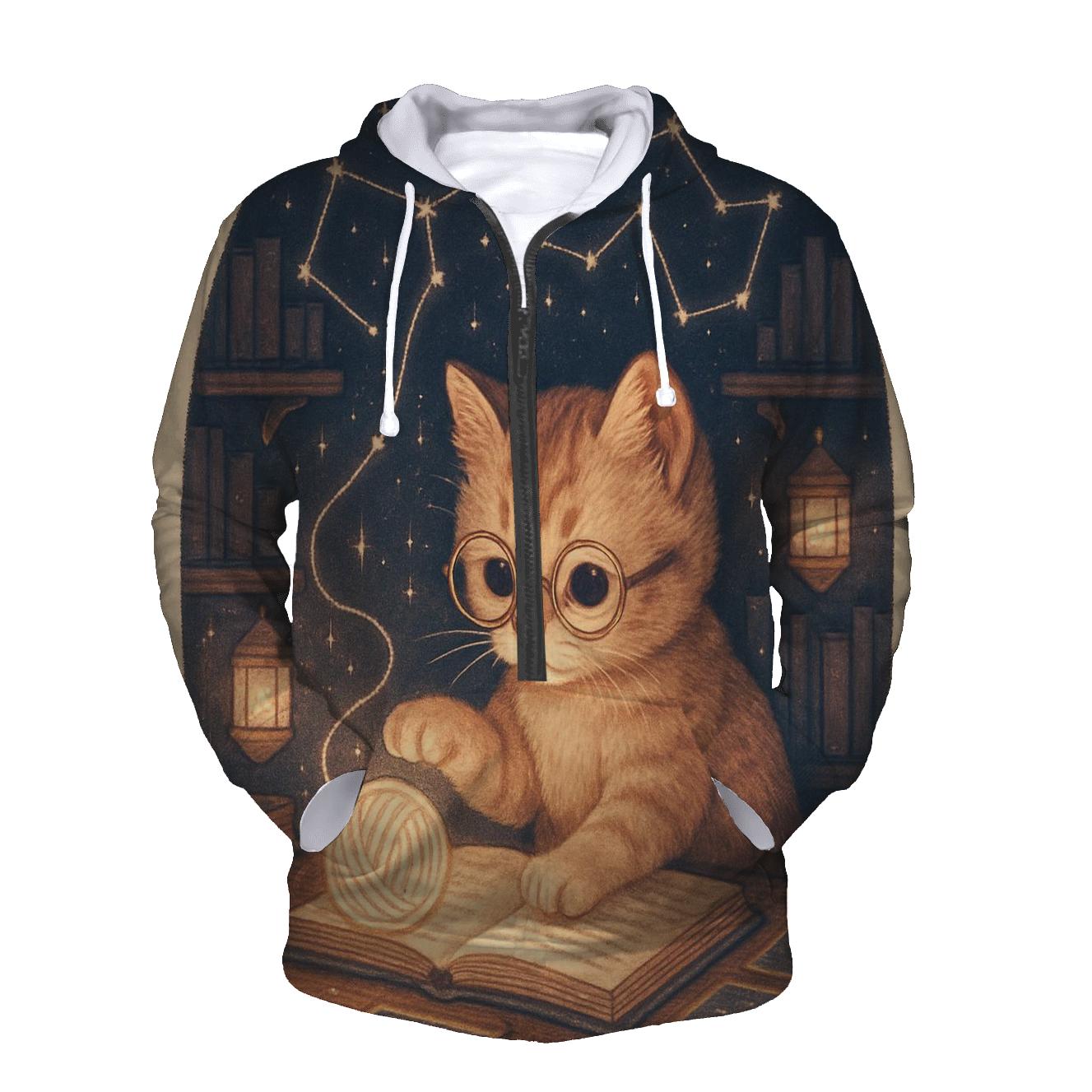 Library Of Floating Yarn Constellations zip-up hoodies
