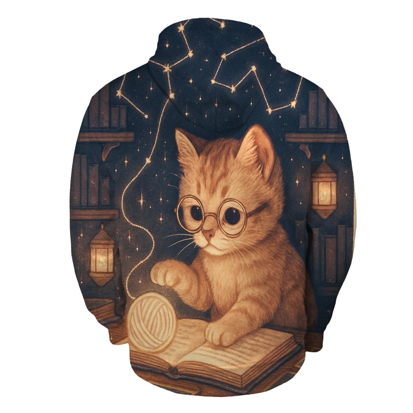 Library Of Floating Yarn Constellations zip-up hoodies