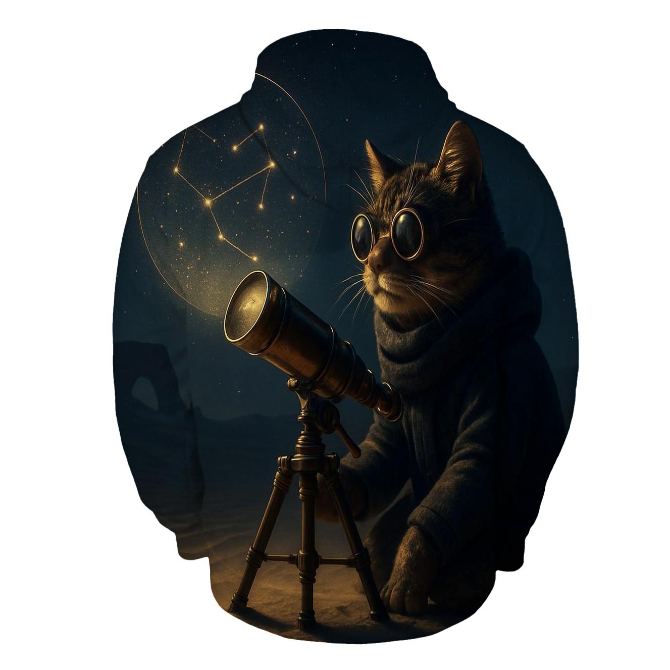 Desert Mirage Astronomer Cat heavyweight hoodies