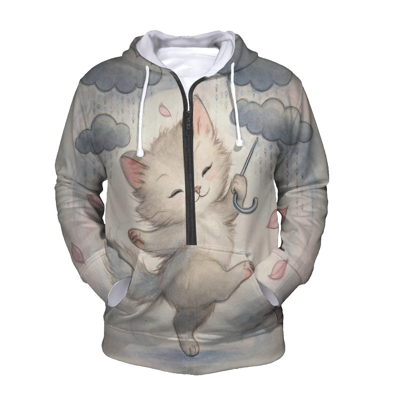 Raincloud Umbrella Kitten Waltz heavyweight hoodies