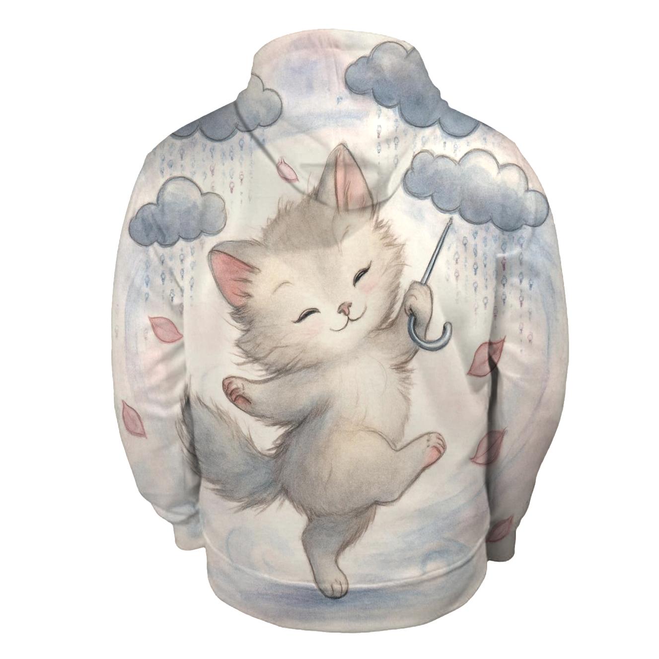 Raincloud Umbrella Kitten Waltz heavyweight hoodies