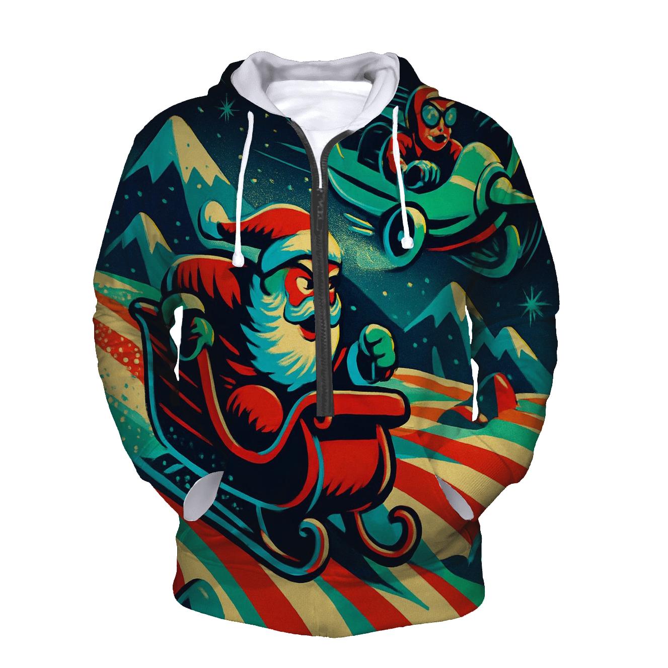 Vintage Sleigh Race Over Candy Dunes heavyweight hoodies