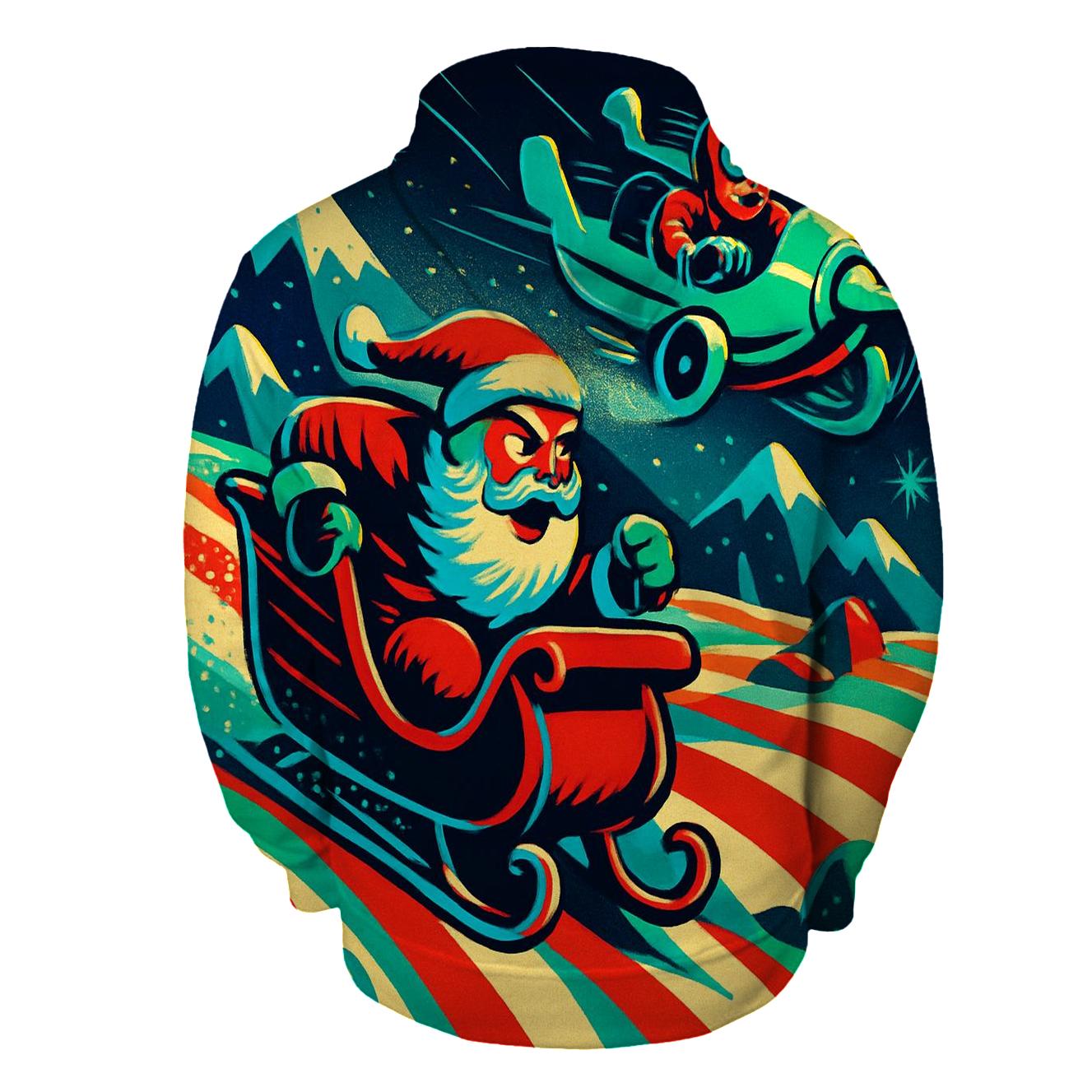 Vintage Sleigh Race Over Candy Dunes heavyweight hoodies