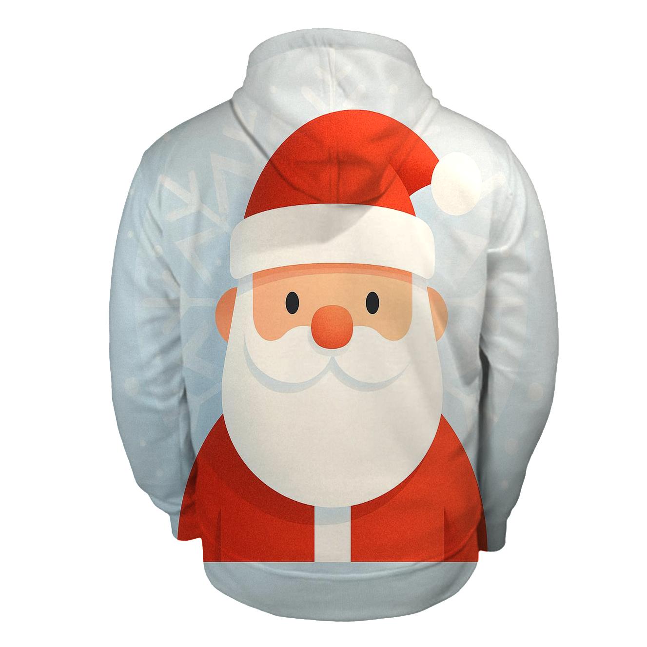 Minimalist Santa Face In Frosted Geometric Halo zip-up hoodies
