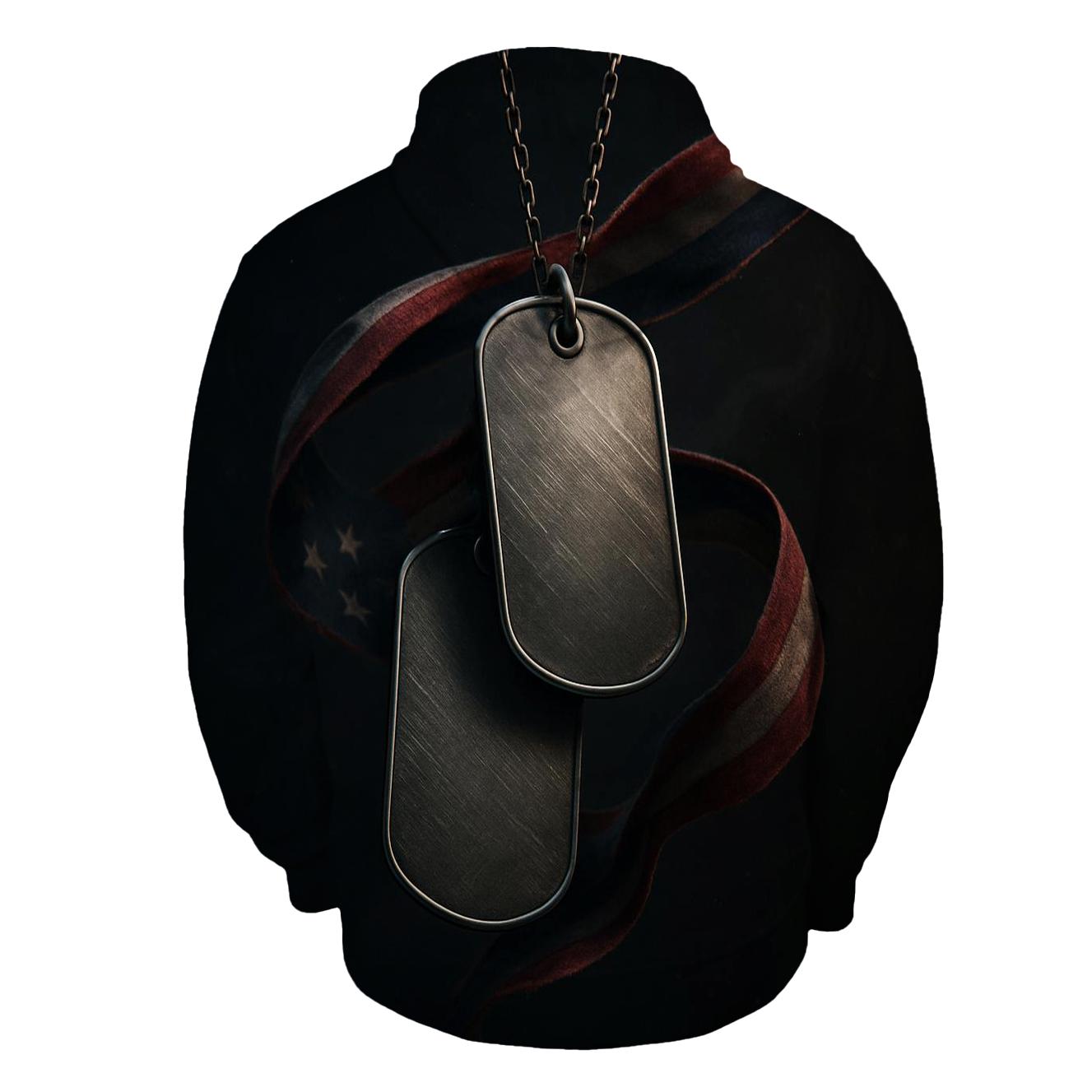 Dog Tags And Flag Threads In Spotlight Dust hoodie trends