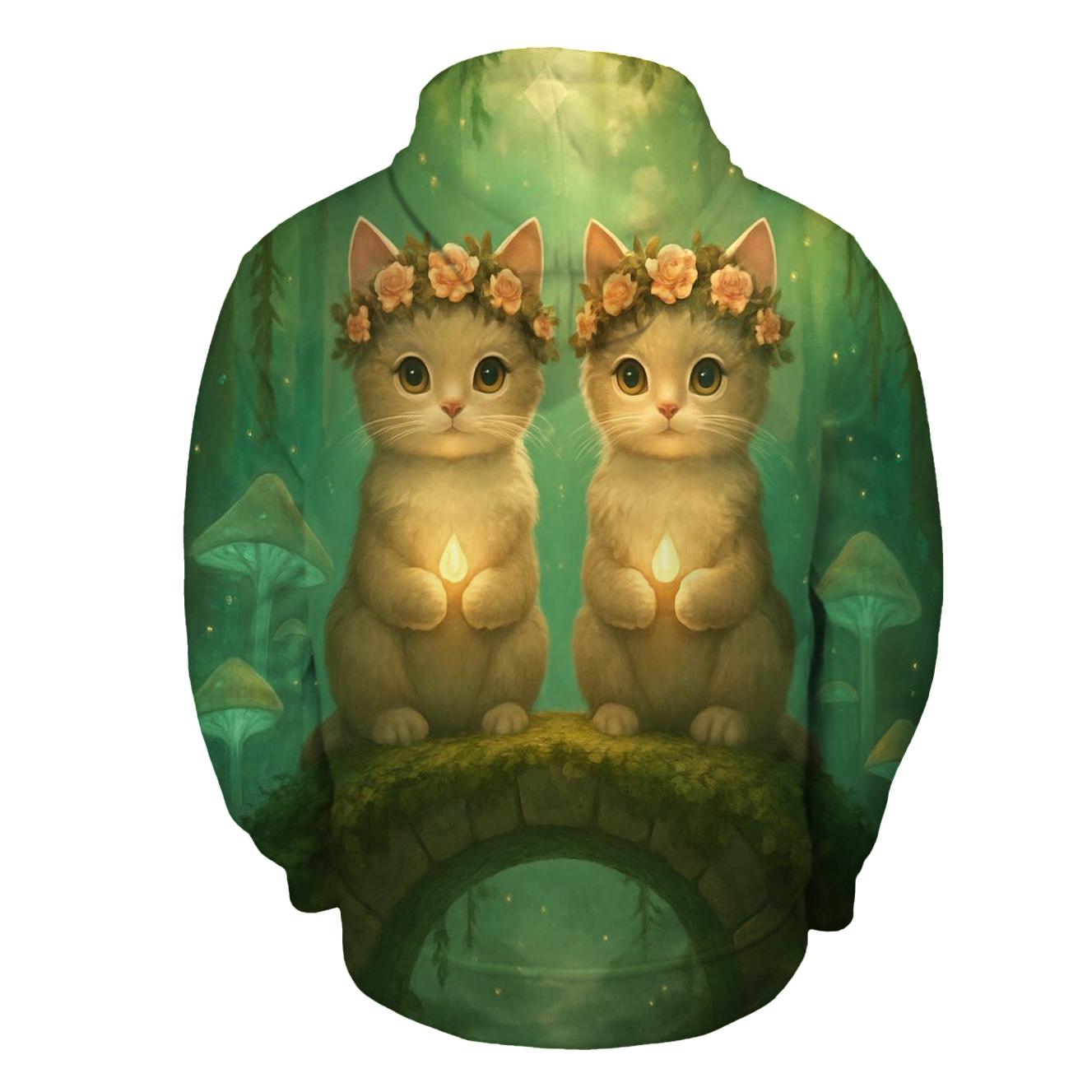Mossy Shrine Guardian Kittens hoodie designs
