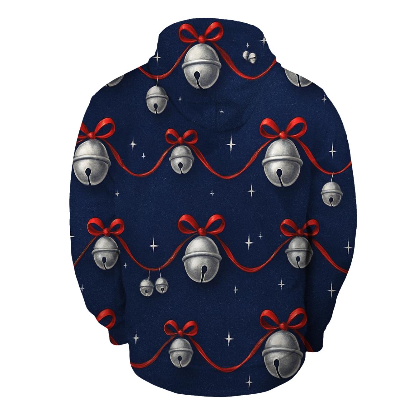 Silver Bell Wave Pattern On Indigo Background hoodie trends