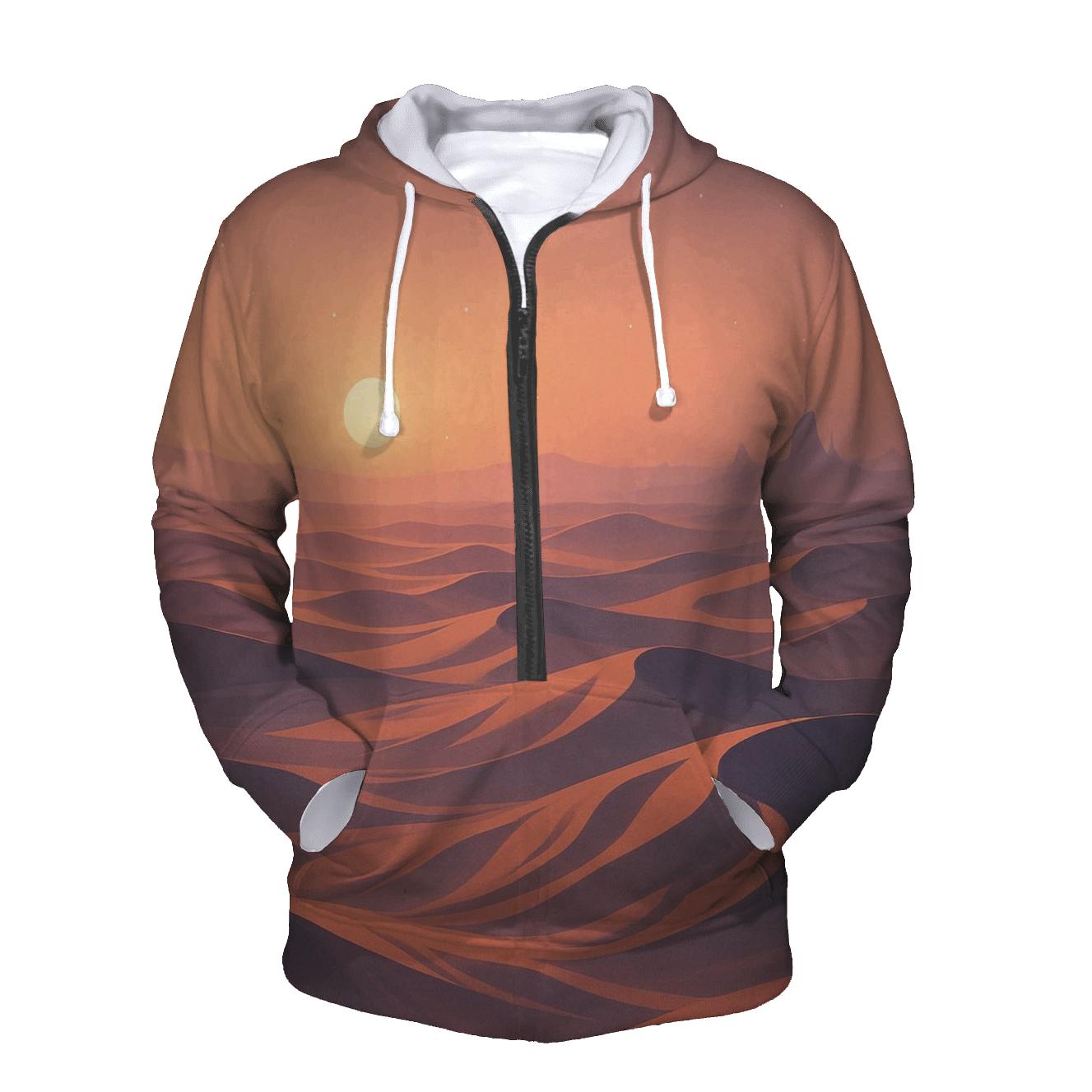 Pastel Dune Sea With Long Shadow Ridges lightweight hoodies