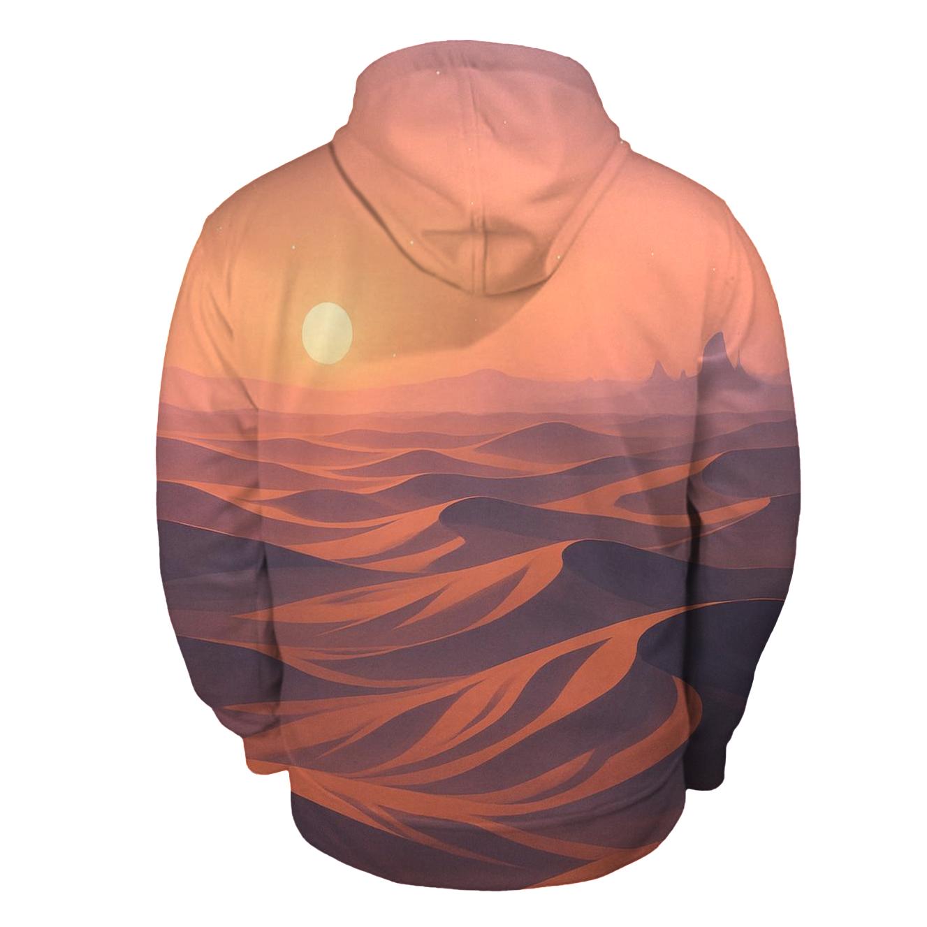Pastel Dune Sea With Long Shadow Ridges lightweight hoodies
