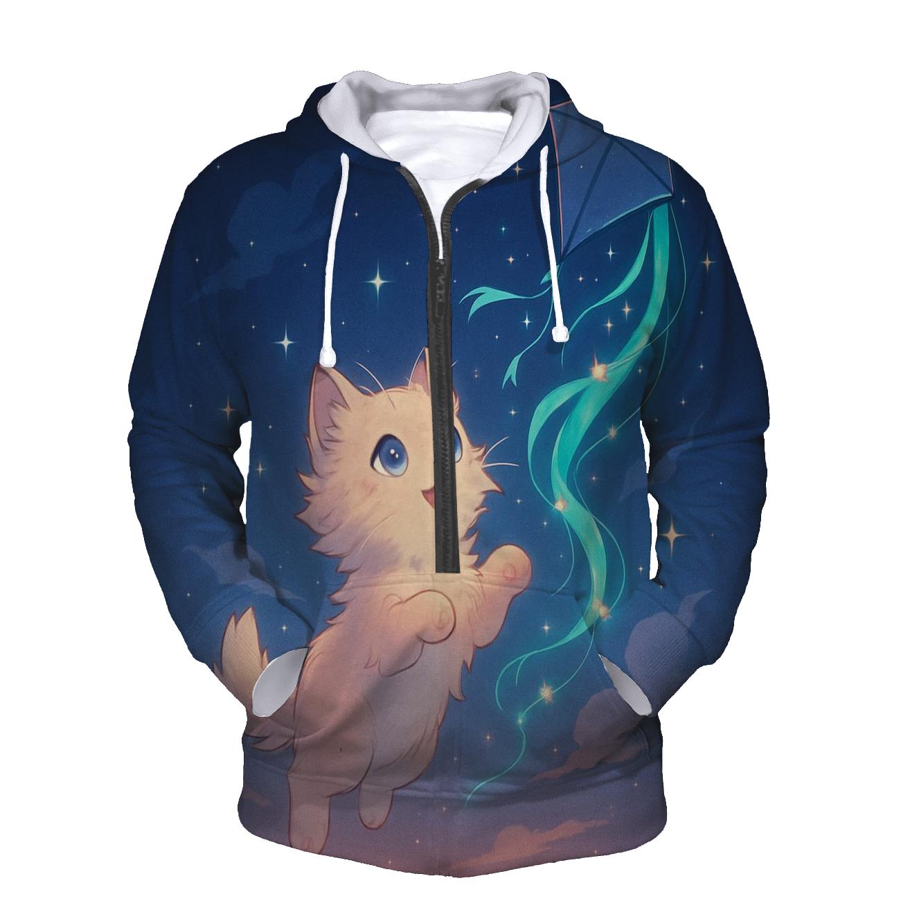 Starlit Kite Tail Kitten designer hoodies