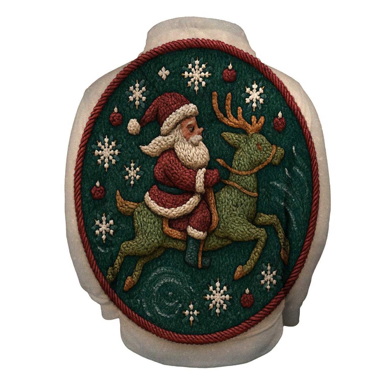 Knitted Pattern Santa And Reindeer Carousel Dream custom hoodies