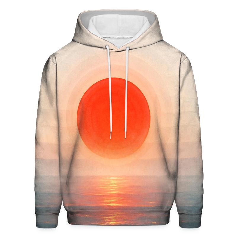 Abstract Flag Of Japan As Rising Sun Ocean Horizon designer hoodies
