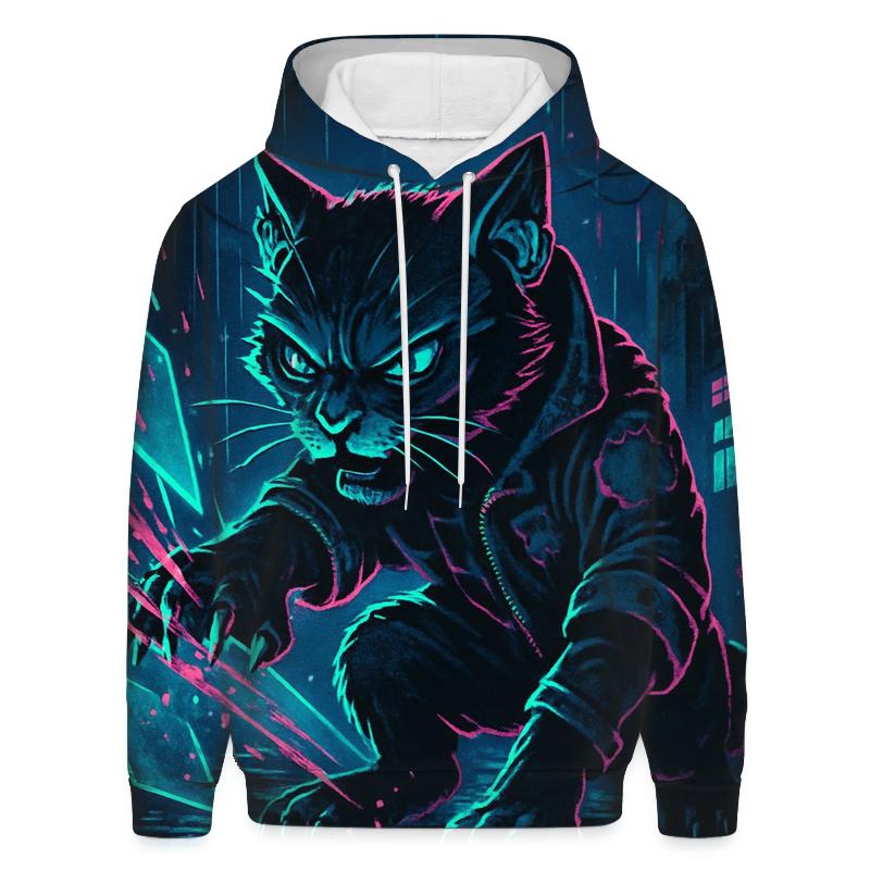 Neon Alley Circuit Breaker Cat premium hoodies
