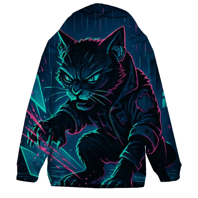 Neon Alley Circuit Breaker Cat premium hoodies