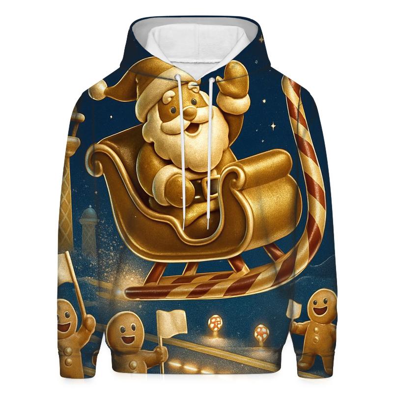 Gingerbread Spaceport Sleigh Dock pullover hoodies