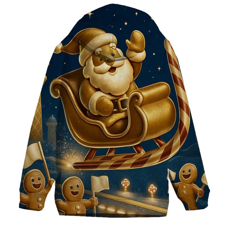 Gingerbread Spaceport Sleigh Dock pullover hoodies