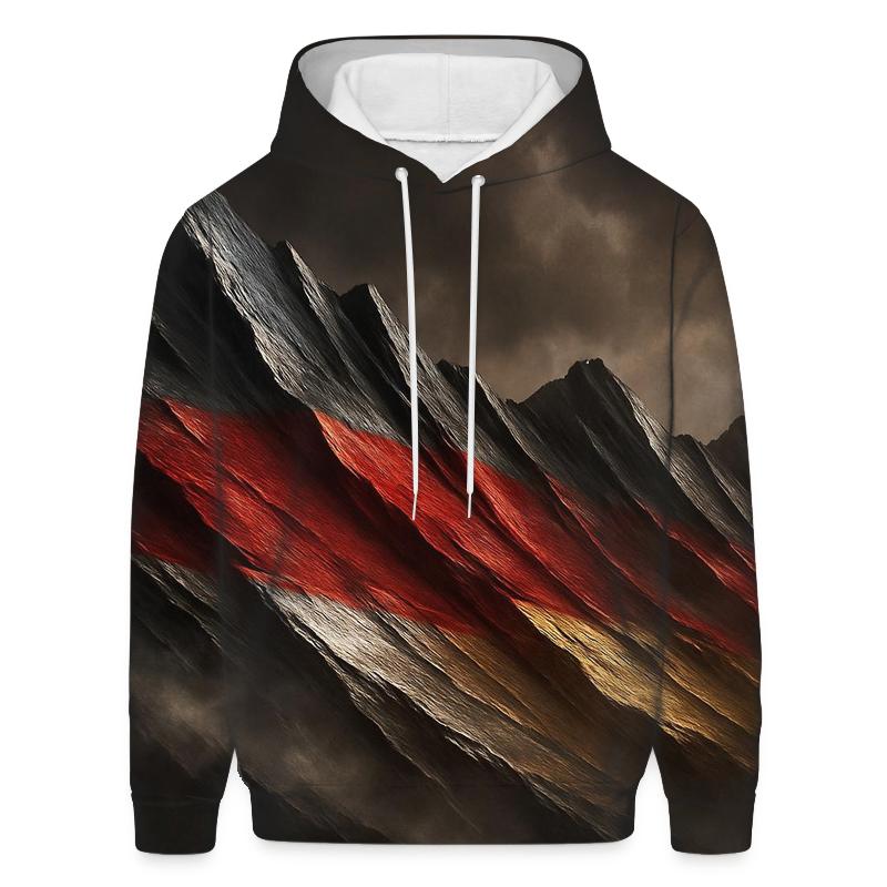Metallic Flag Of Germany Forged Into Mountain Ridge hoodie styles