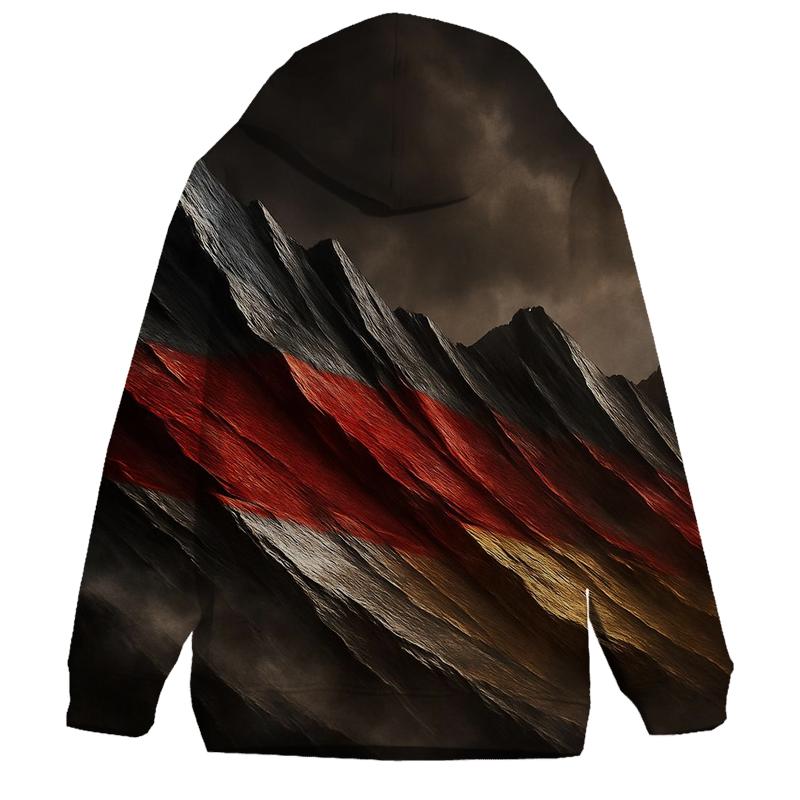 Metallic Flag Of Germany Forged Into Mountain Ridge hoodie styles