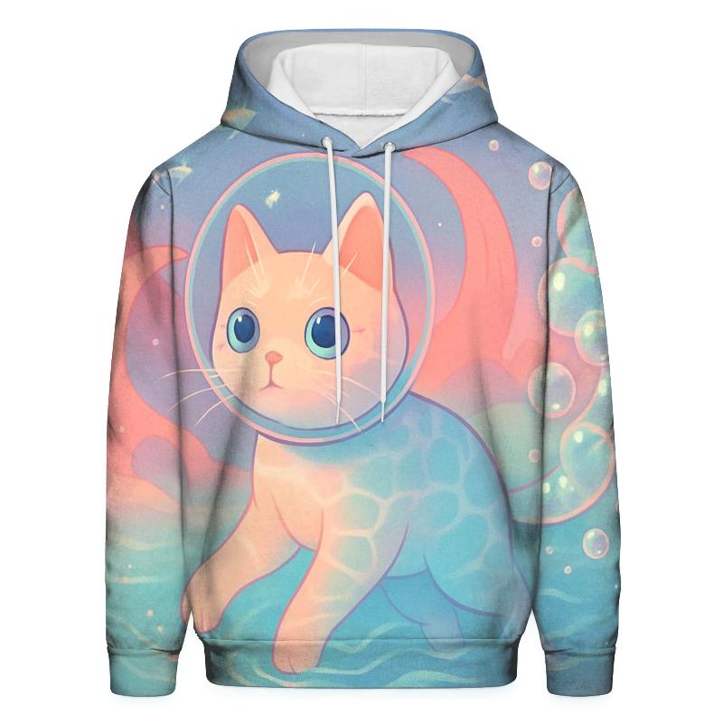 Coral Reef Dream Diver Cat hoodie trends