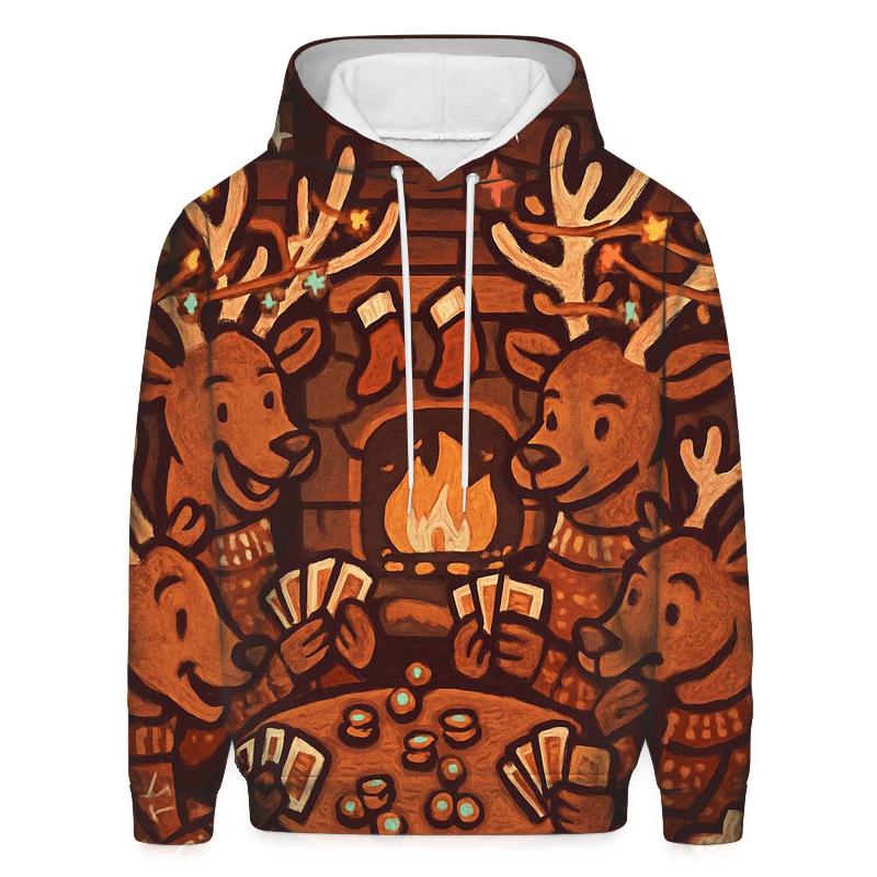 Reindeer Poker Night Cabin Chaos hoodies fashion