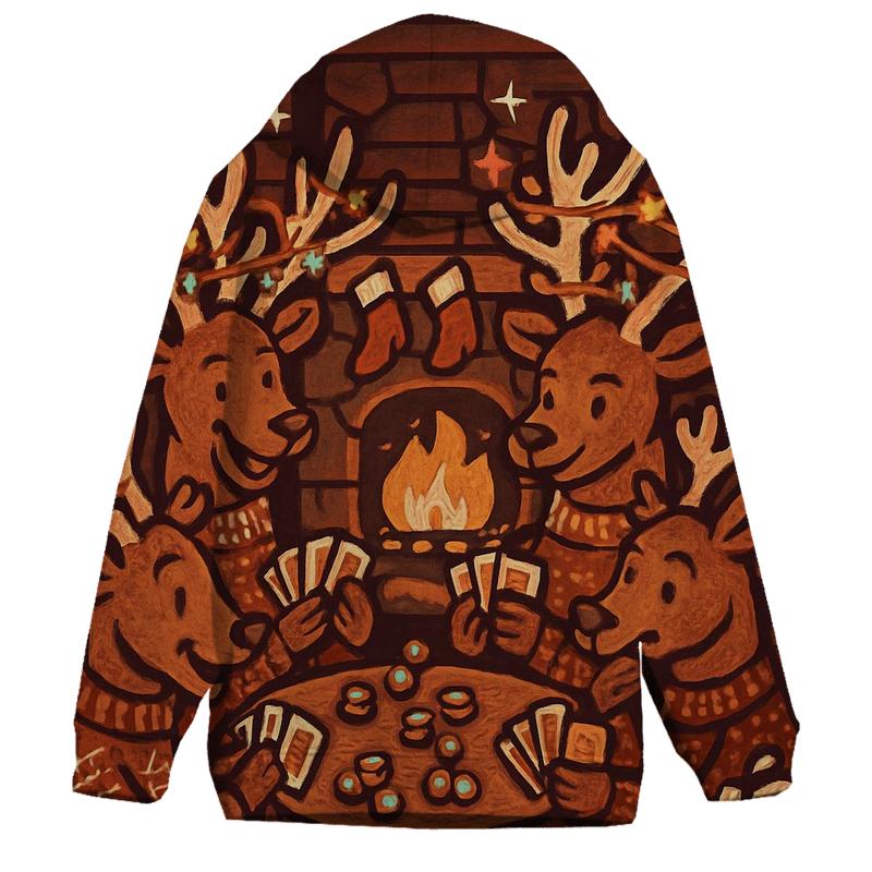 Reindeer Poker Night Cabin Chaos hoodies fashion