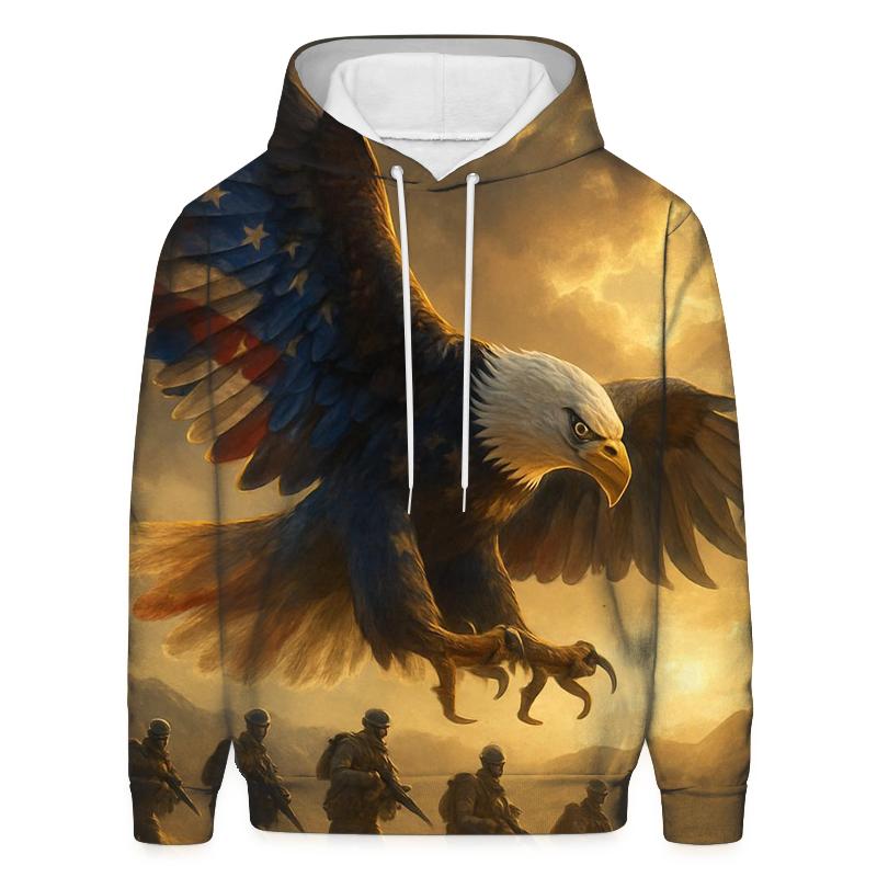 Eagle Guardian Over Desert Stripes custom hoodies