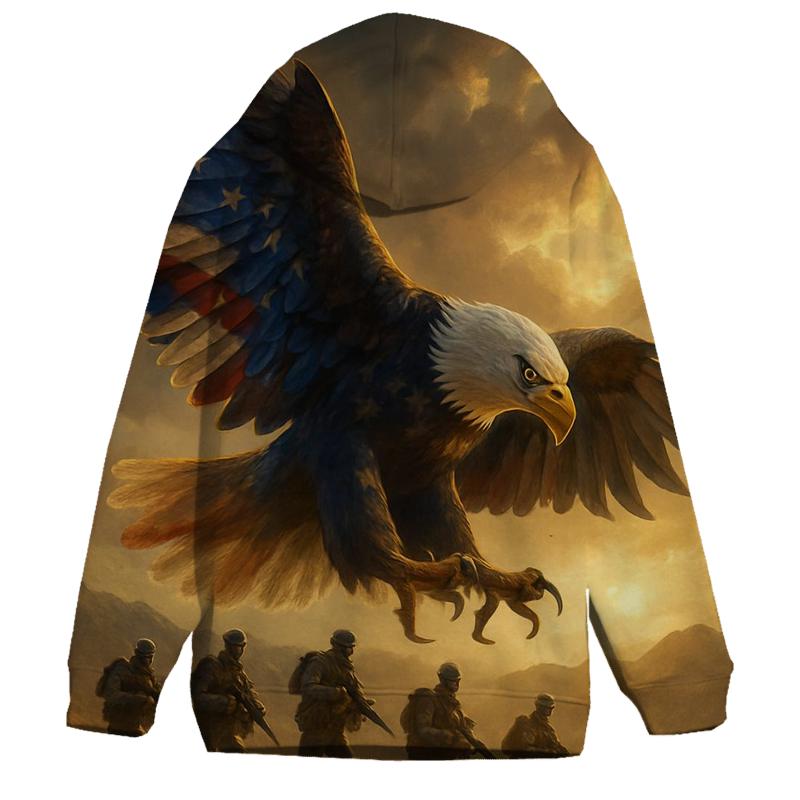 Eagle Guardian Over Desert Stripes custom hoodies