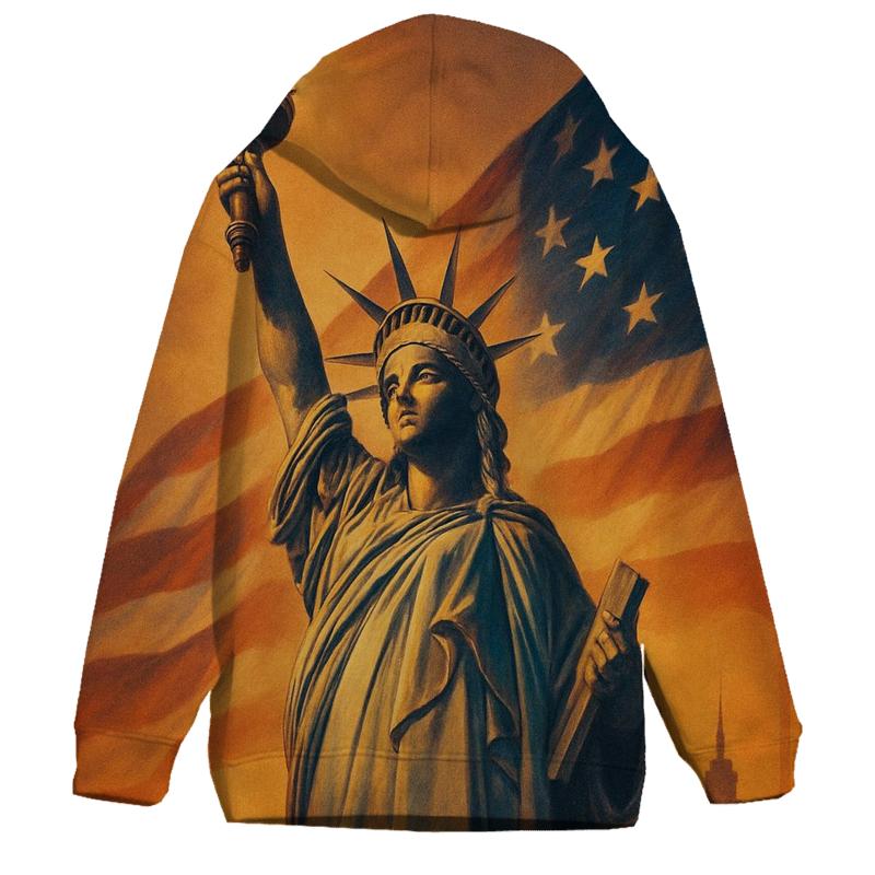 Liberty Torch Skyline Drapery designer hoodies