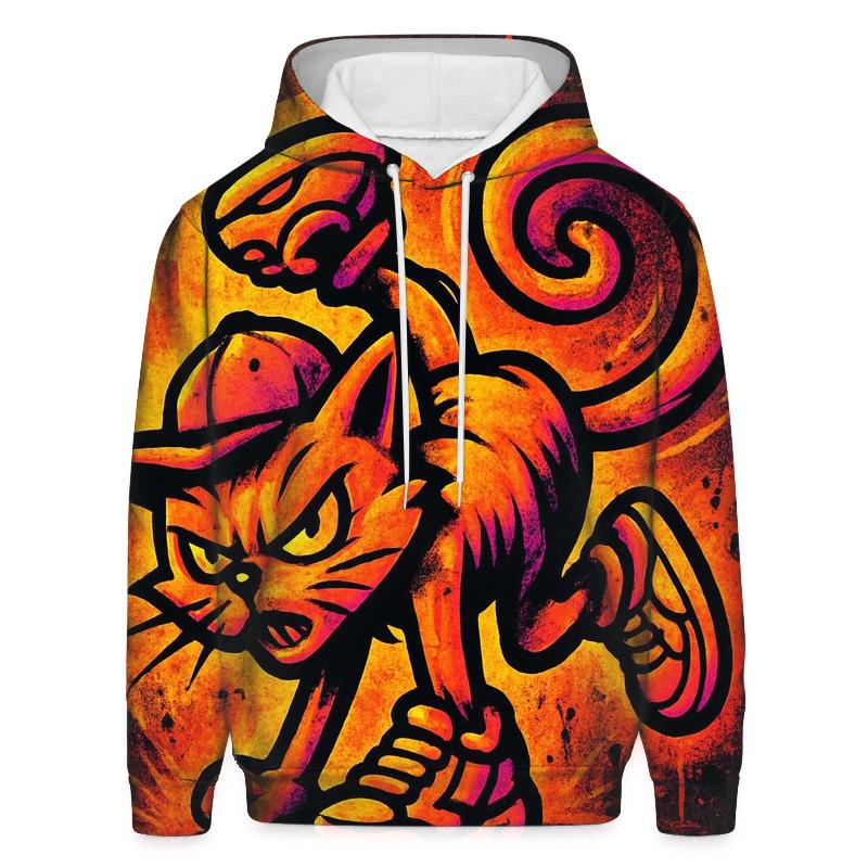 Sunset Graffiti Breakdance Cat pullover hoodies