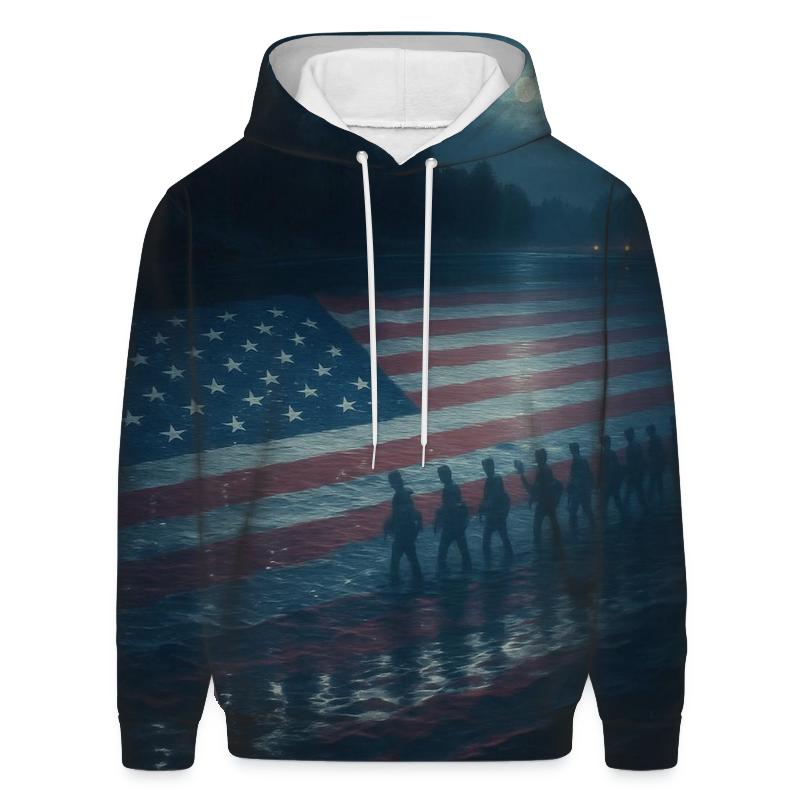 Ghost Platoon In Flag Reflection Water premium hoodies