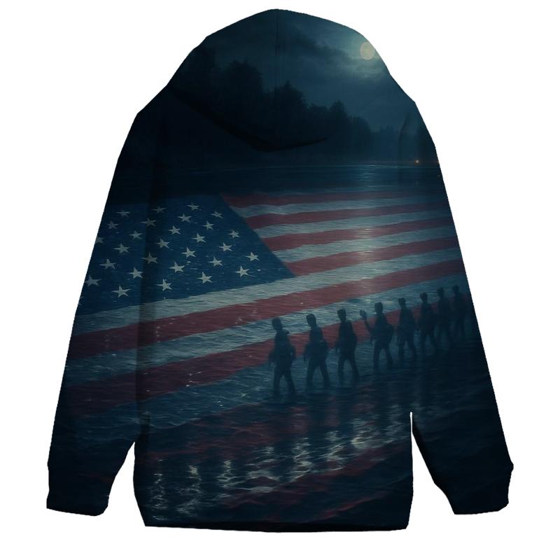 Ghost Platoon In Flag Reflection Water premium hoodies
