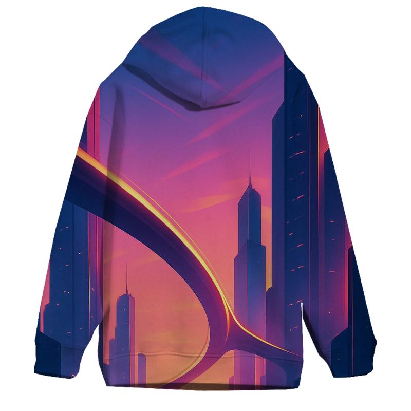 Neon Dusk Over Silent Sky Bridges hoodies fashion