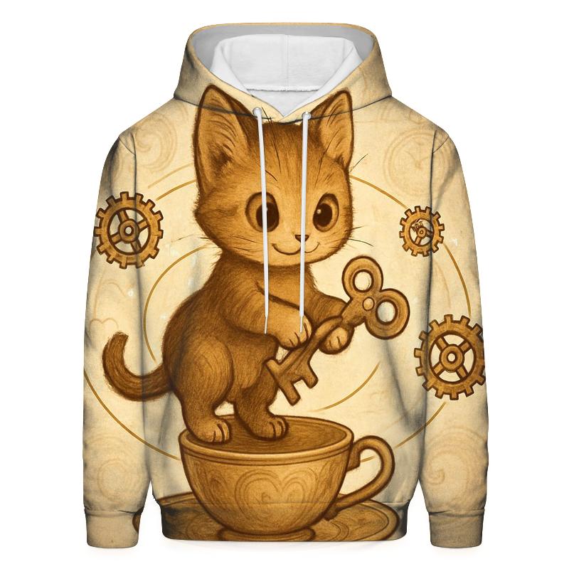 Clockwork Tea Party Kitten Orbit pullover hoodies