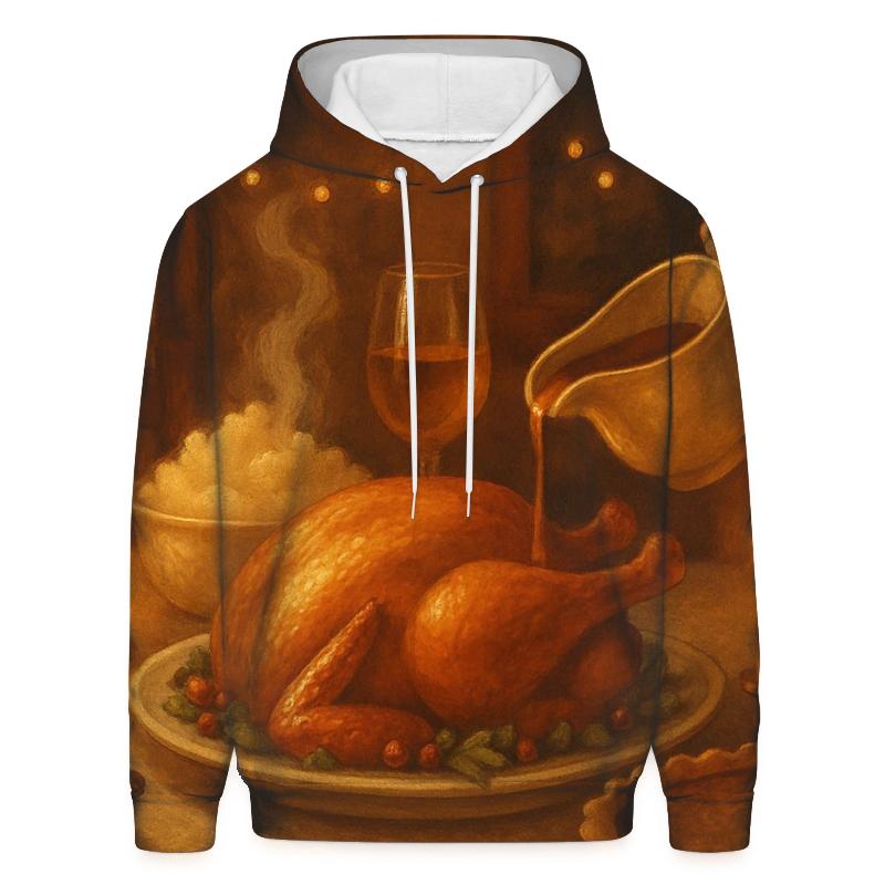 Candlelit Gratitude Table Still Life premium hoodies