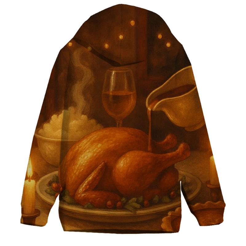 Candlelit Gratitude Table Still Life premium hoodies