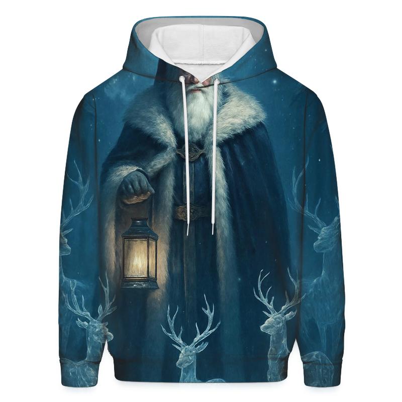 Majestic Moonlit Santa And Crystal Reindeer Parade hoodie designs