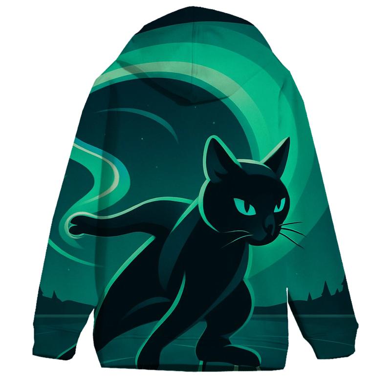 Aurora Ribbon Skater Cat pullover hoodies