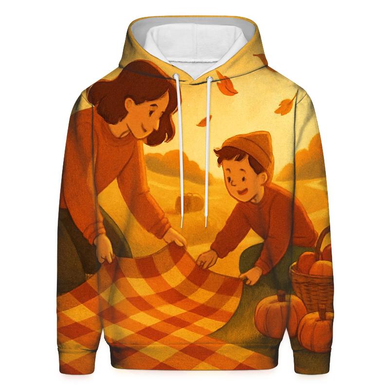 Golden Hour Harvest Field Picnic graphic hoodies