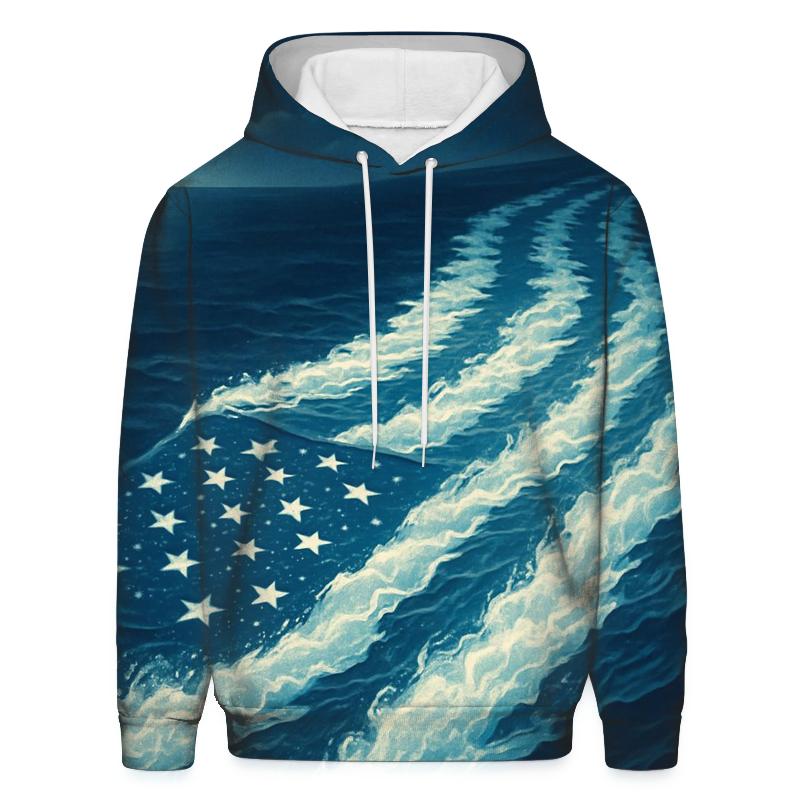 Midnight Naval Wake Flag Crest hoodie styles