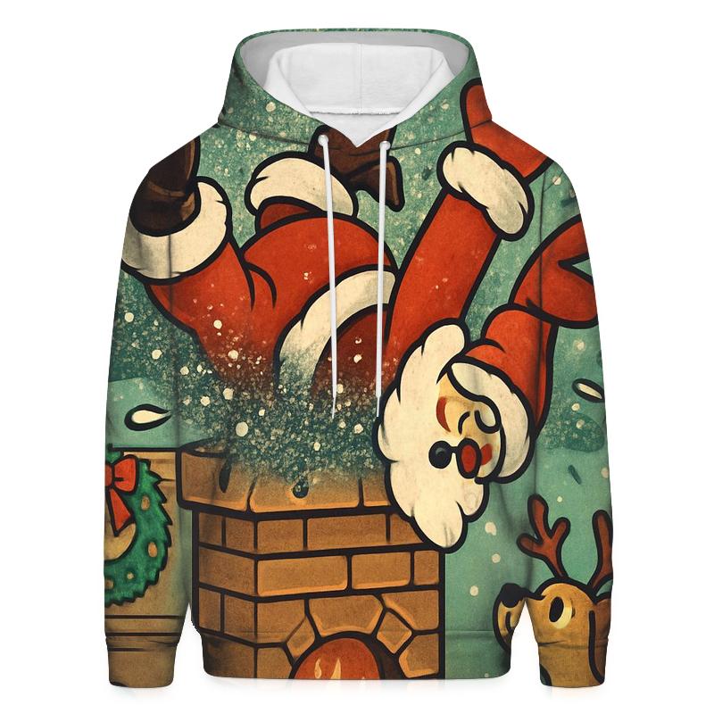 Santa Stuck In Chimney With Sparkle Soot custom hoodies