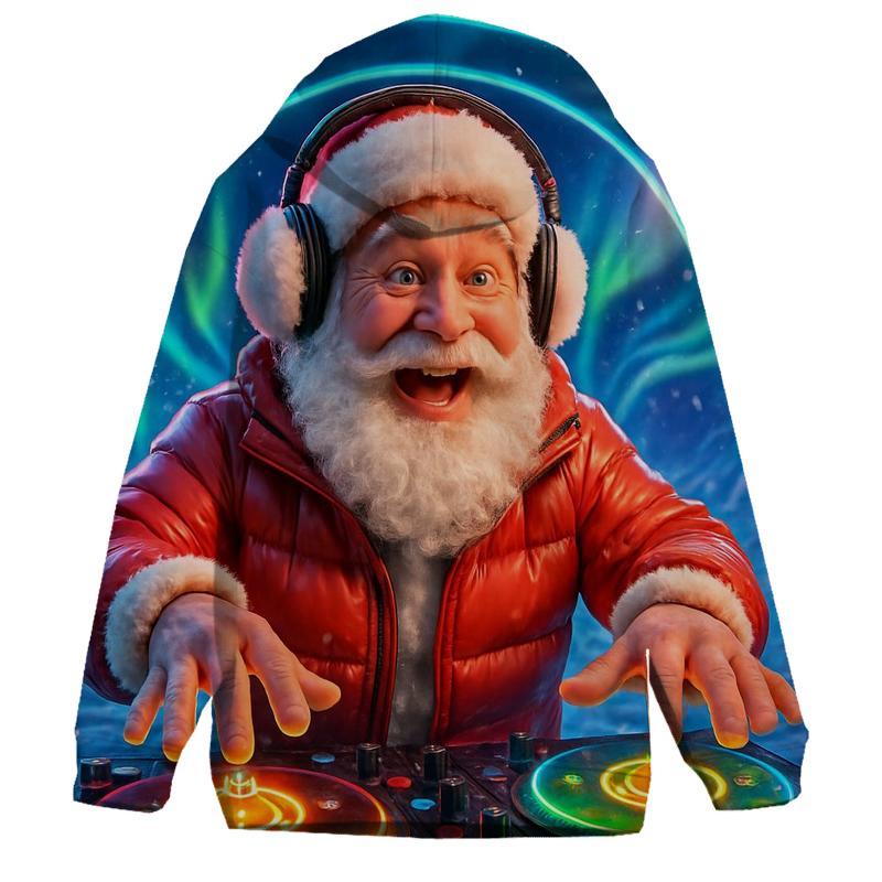 Santa DJ Blizzard Rave At The North Pole premium hoodies