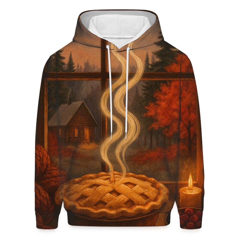 Cozy Cabin Pie Window Glow pullover hoodies