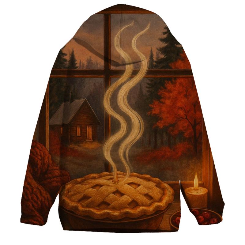 Cozy Cabin Pie Window Glow pullover hoodies