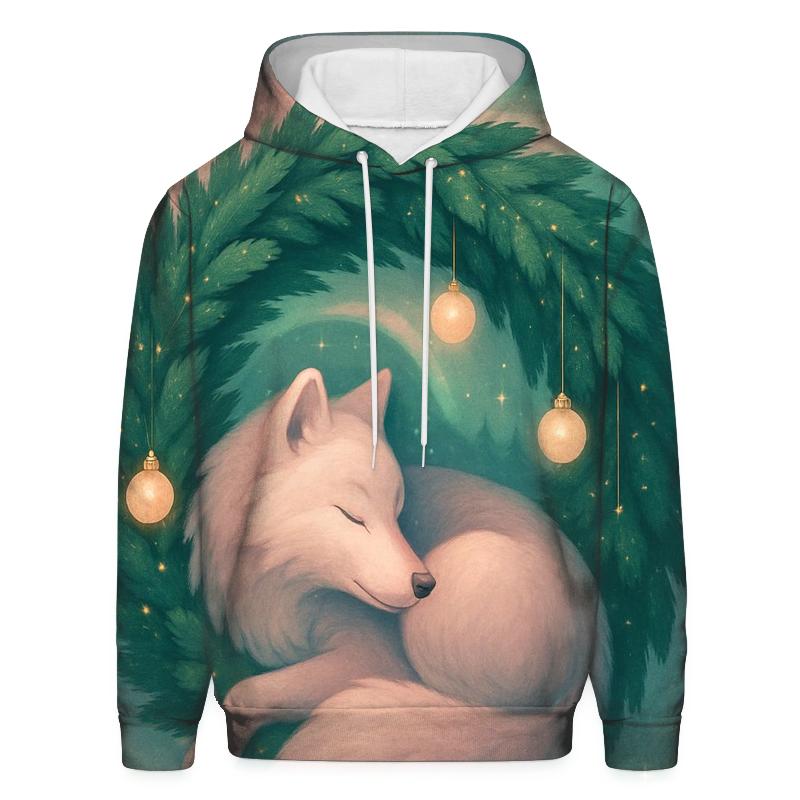 Aurora Wreath Wolf In Winter Pines hoodie styles