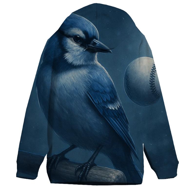 Frozen Focus Blue Jays Perch embroidered hoodies